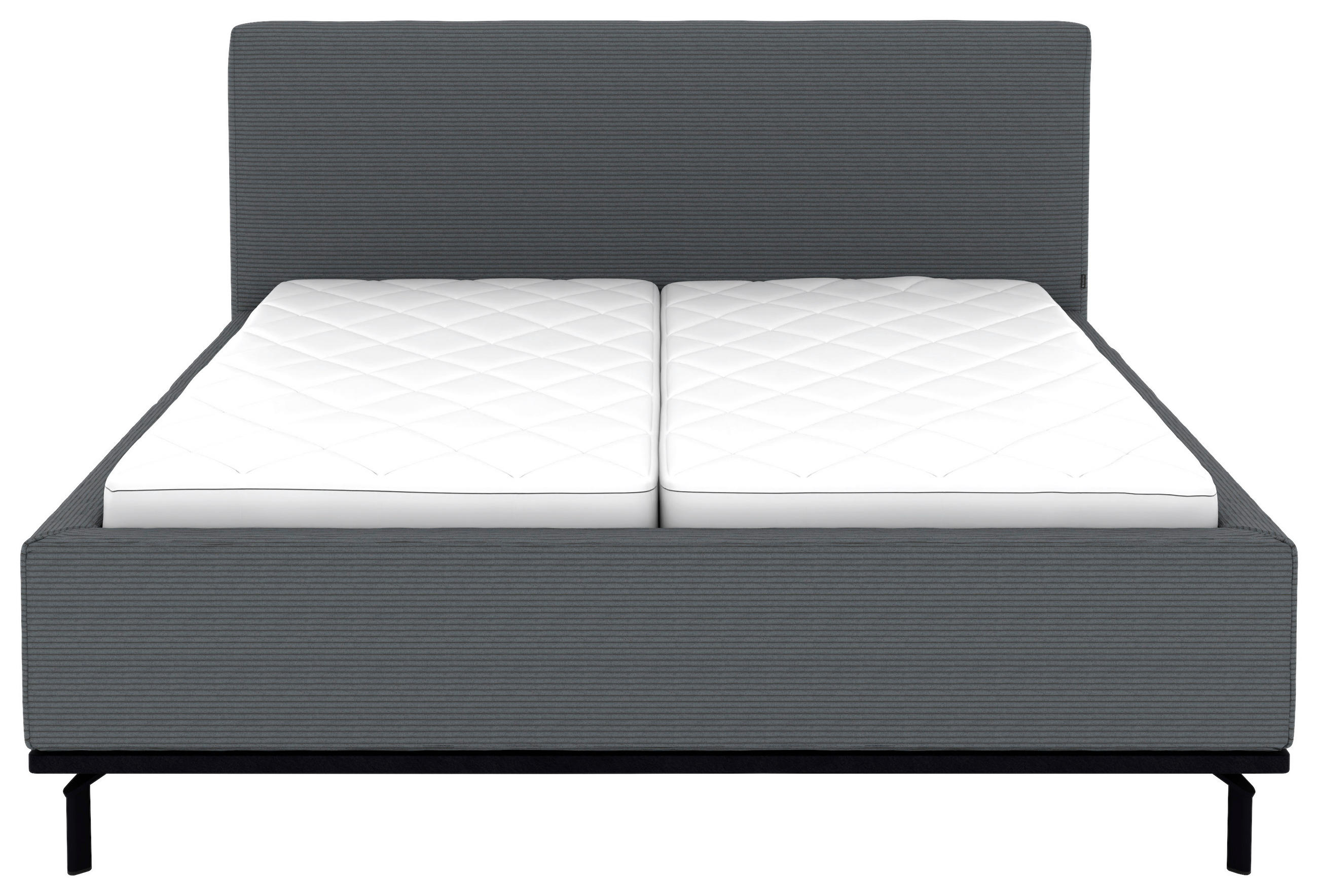 Thumbnail - Musterring Polsterbett, Grau, Textil, Birke, Buche, massiv, H2 + H3, Höhe ca. 20 cm, 180x200 cm, atmungsaktiv,in verschi...