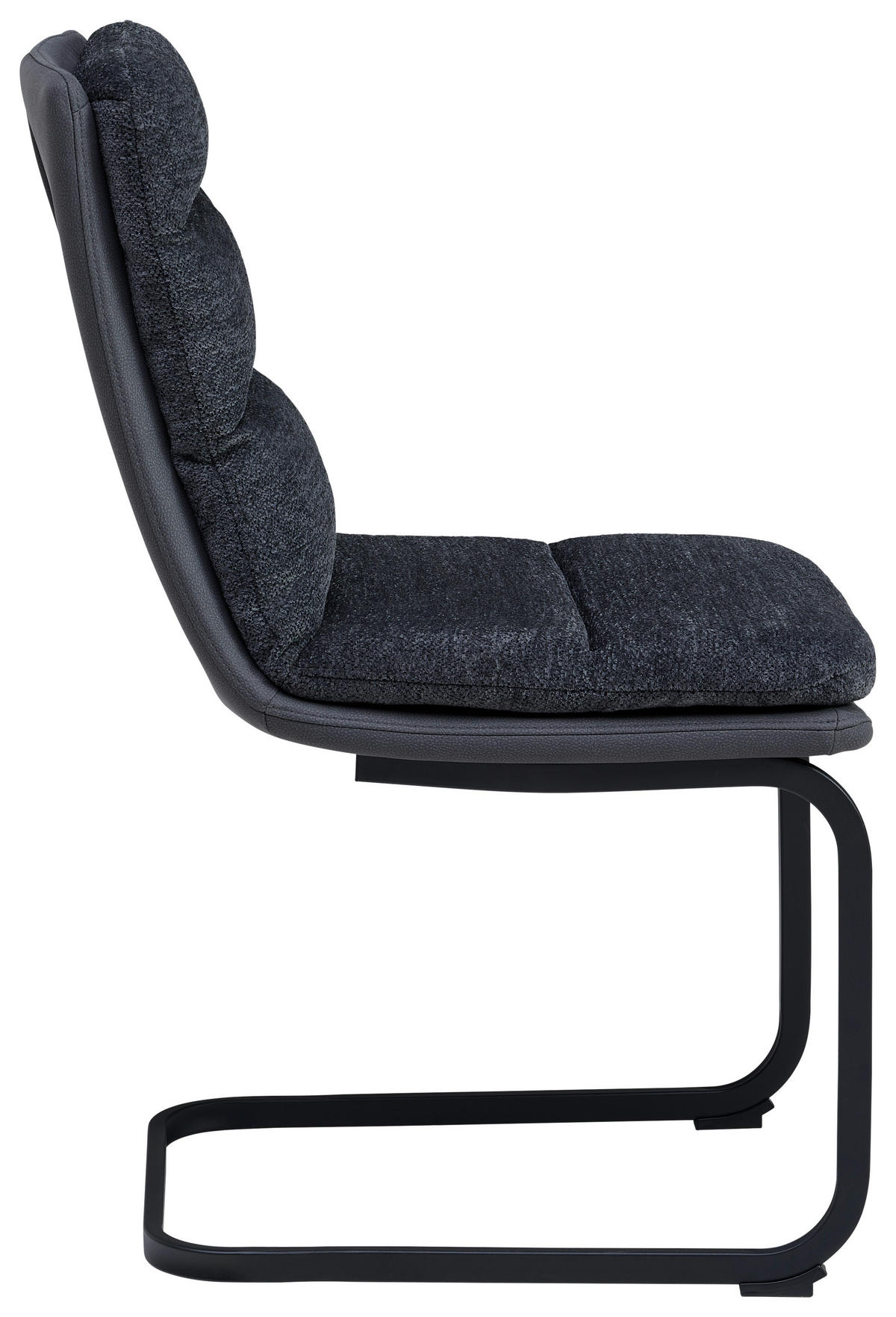 SCHWINGSTUHL  in Eisen Webstoff  - Anthrazit/Schwarz, MODERN, Textil/Metall (45/91.5/62cm) - Livetastic
