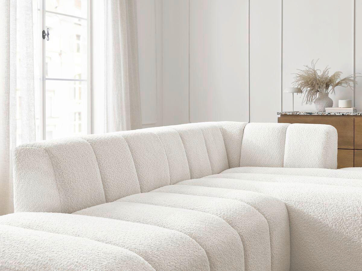 ECKSOFA  ANNECY Weiß Bouclé  - Schwarz/Weiß, MODERN, Kunststoff/Textil (262/170cm)