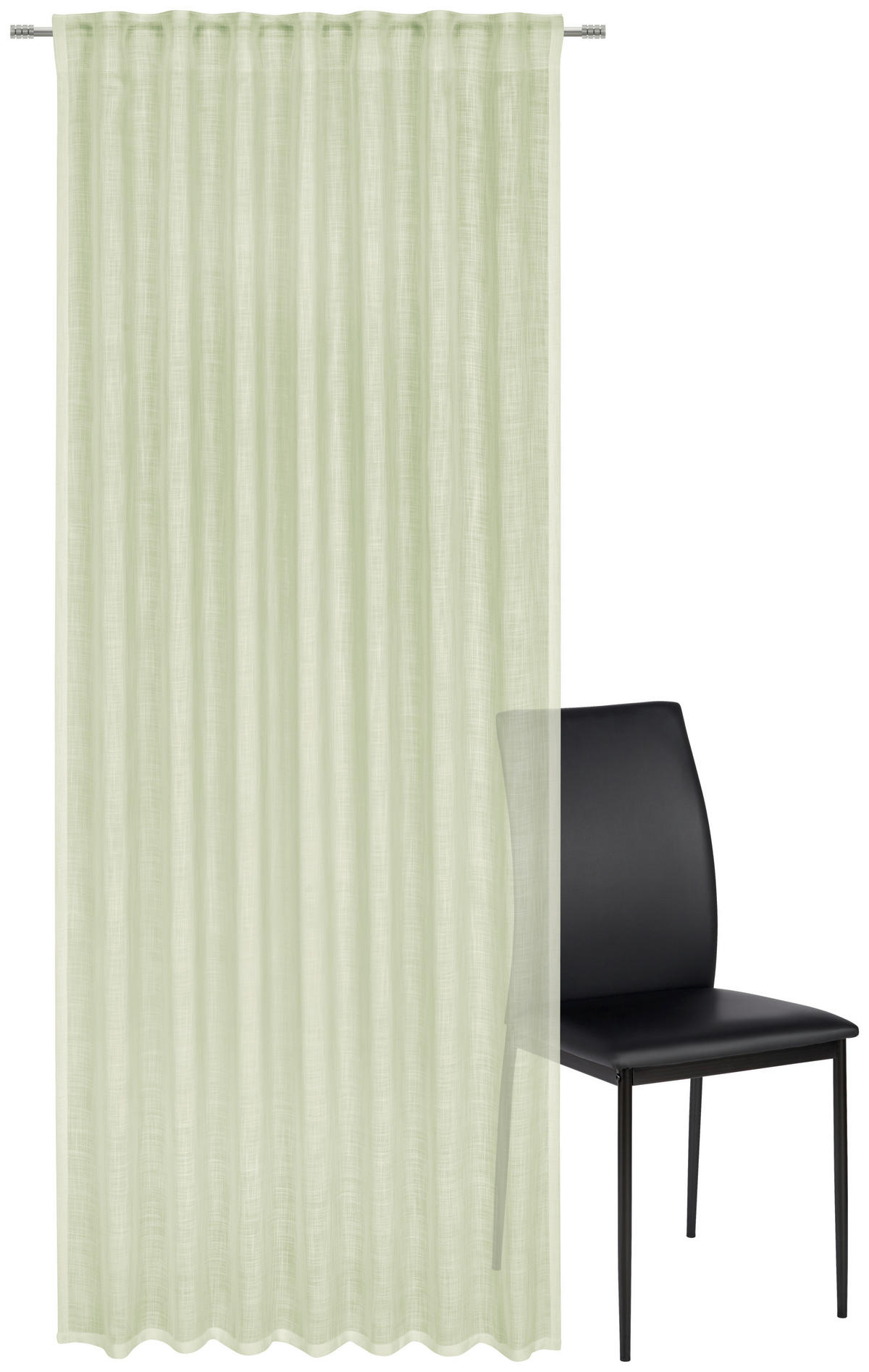 HOTOVÝ ZÁVĚS, poloprůhledné, 140/245 cm - zelená, Natur, textil (140/245cm) - Esposa
