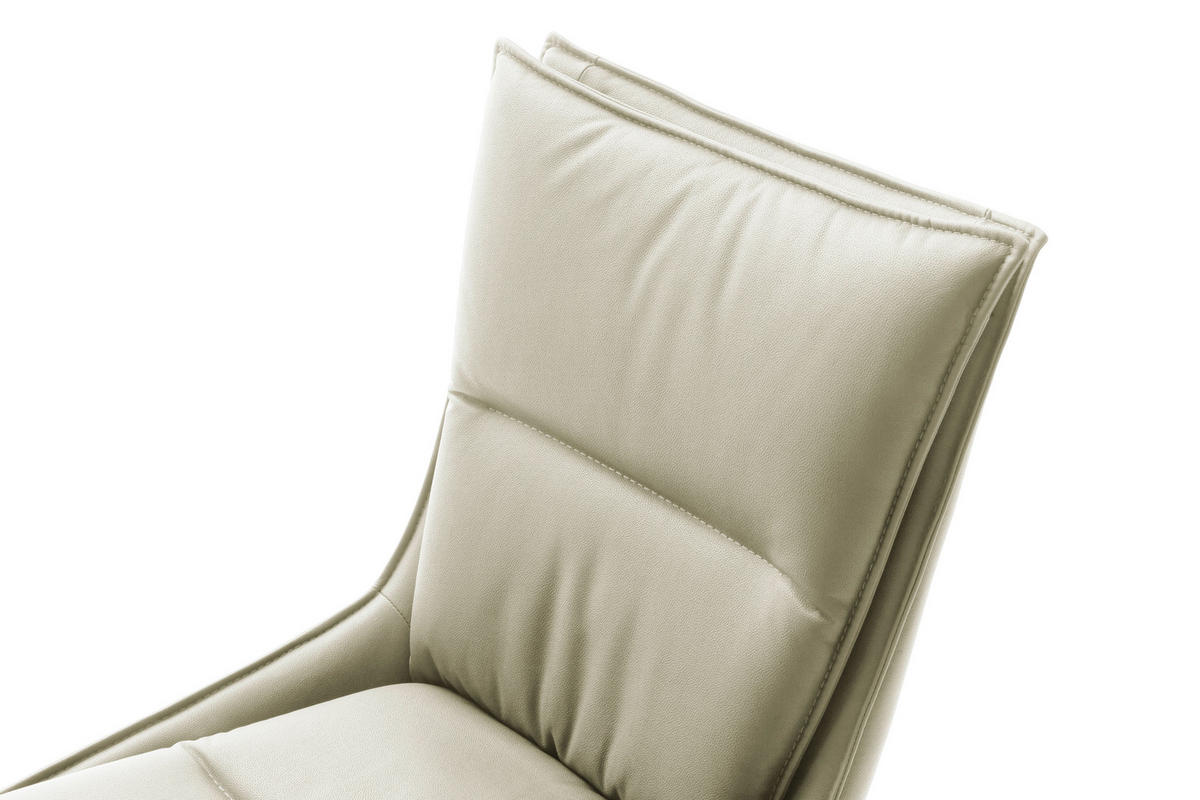 STUHL drehbar beschichtet Edelstahlfarben, Cappuccino  - Edelstahlfarben/Cappuccino, Design, Textil/Metall (49/90/65cm) - Novel
