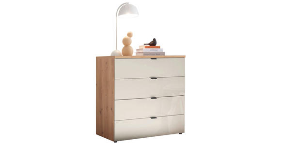 KOMMODE in 80/78,4/43 cm - Schieferfarben/Eiche Bianco, Basics, Glas/Holzwerkstoff (80/78,4/43cm) - Dieter Knoll