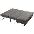 SCHLAFSOFA mit Relaxfunktion Flachgewebe Grau Zierkissen, Bettkasten, Schlaffunktion, Relaxfunktion  - Schwarz/Grau, Design, Metall (160/85/100cm) - Carryhome