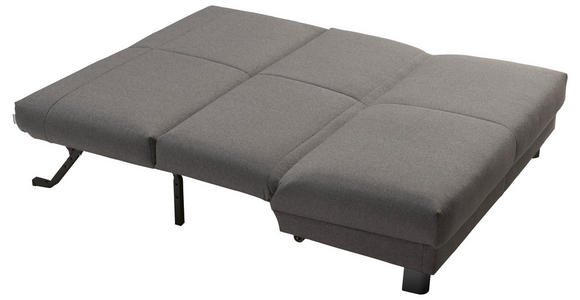 SCHLAFSOFA mit Relaxfunktion Flachgewebe Grau Zierkissen, Bettkasten, Schlaffunktion, Relaxfunktion  - Schwarz/Grau, Design, Metall (160/85/100cm) - Carryhome