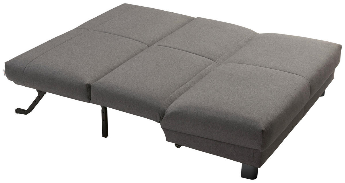 SCHLAFSOFA mit Relaxfunktion  mit Typenauswahl, Fußauswahl, Stoffauswahl, Liegefunktion Flachgewebe Grau  - Schwarz/Grau, Design, Metall (160/85/100cm) - Carryhome