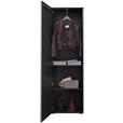 GARDEROBENSCHRANK 60/196/39 cm  - Anthrazit/Schwarz, Design, Glas/Holz (60/196/39cm) - Johann Jakob