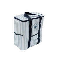 CHLADÍCÍ TAŠKA - bílá/světle modrá, Basics, kov/textil (19/23.5/35.5cm)