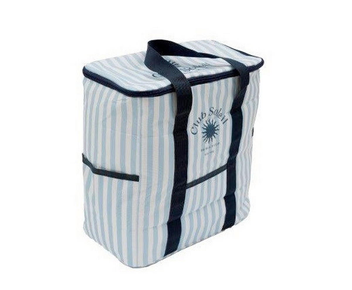 CHLADÍCÍ TAŠKA - bílá/světle modrá, Basics, kov/textil (19/23.5/35.5cm)