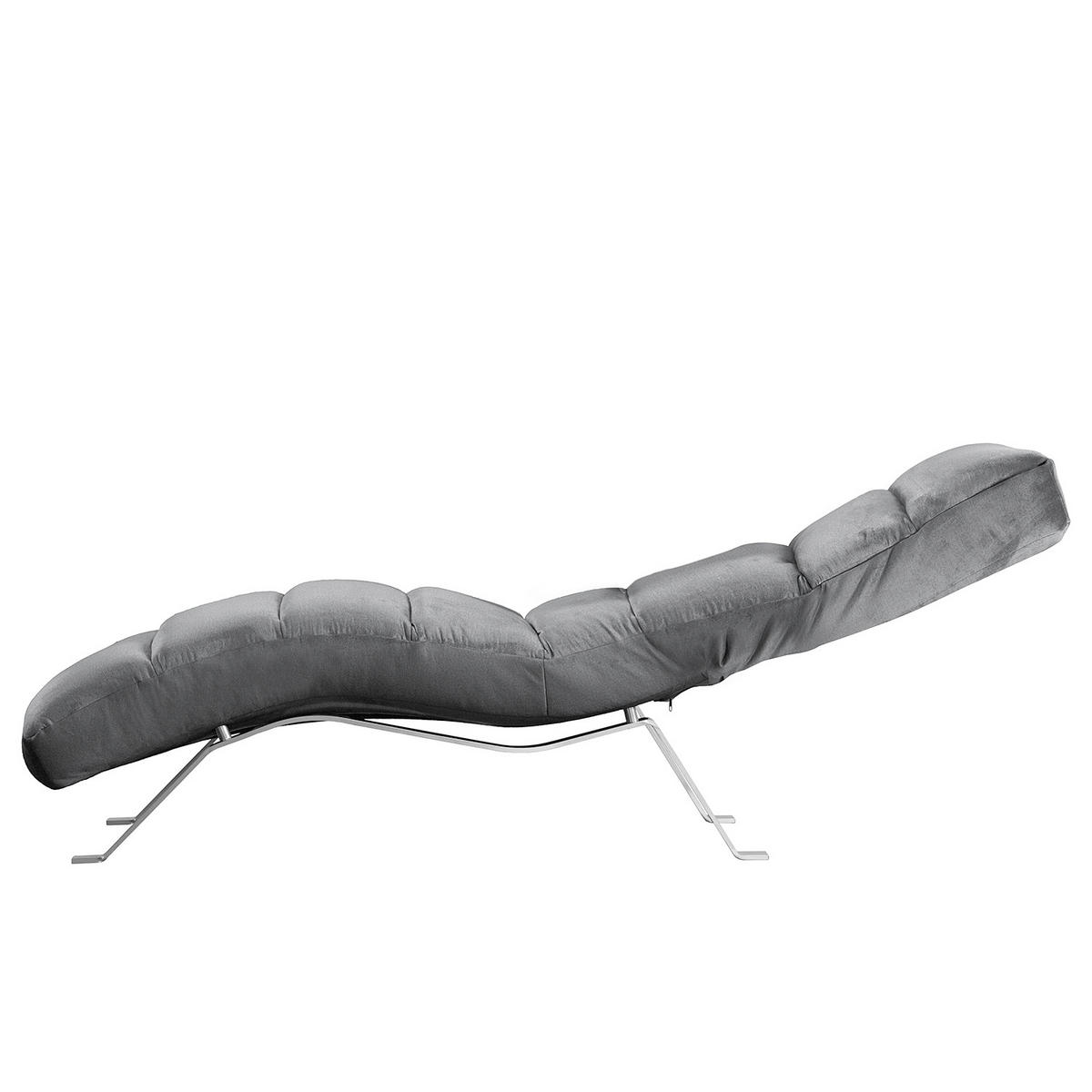 RELAXLIEGE SWING Samt Anthrazit  - Anthrazit/Silberfarben, Design, Textil/Metall (65/65-95/171cm) - Livetastic