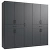 DREHTÜRENSCHRANK in Graphitfarben  - Schwarz/Graphitfarben, Konventionell, Holzwerkstoff/Kunststoff (225/208/58cm) - Carryhome