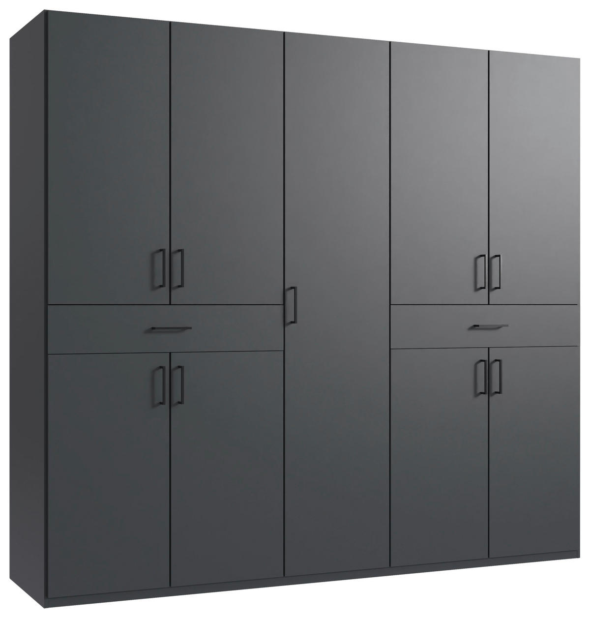 DREHTÜRENSCHRANK in Graphitfarben  - Schwarz/Graphitfarben, Konventionell, Holzwerkstoff/Kunststoff (225/208/58cm) - Carryhome