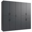 DREHTÜRENSCHRANK  in Graphitfarben  - Schwarz/Graphitfarben, KONVENTIONELL, Holzwerkstoff/Kunststoff (225/208/58cm) - Carryhome