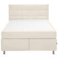 BOXSPRINGBETT 140/200 cm  in Creme  - Creme/Alufarben, KONVENTIONELL, Textil/Metall (140/200cm) - Dieter Knoll