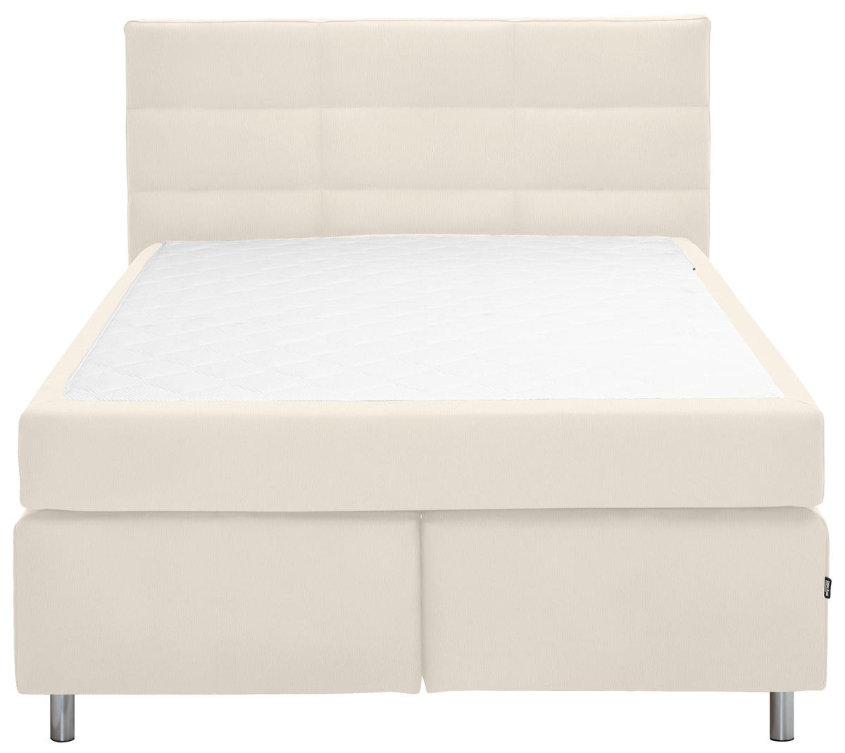 BOXSPRINGBETT 140/200 cm  in Creme  - Creme/Alufarben, KONVENTIONELL, Textil/Metall (140/200cm) - Dieter Knoll