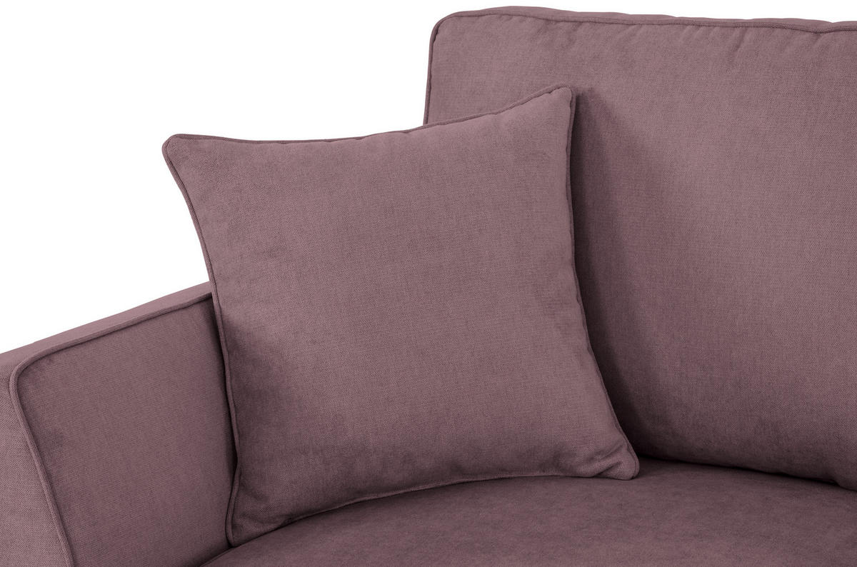 ECKSOFA in Velours Rosa  - Schwarz/Rosa, Konventionell, Holz/Textil (244/159cm) - Carryhome