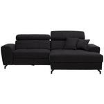 ECKSOFA in Velours Graphitfarben  267/181 cm  - Schwarz/Graphitfarben, Design, Textil/Metall (267/181cm) - Carryhome