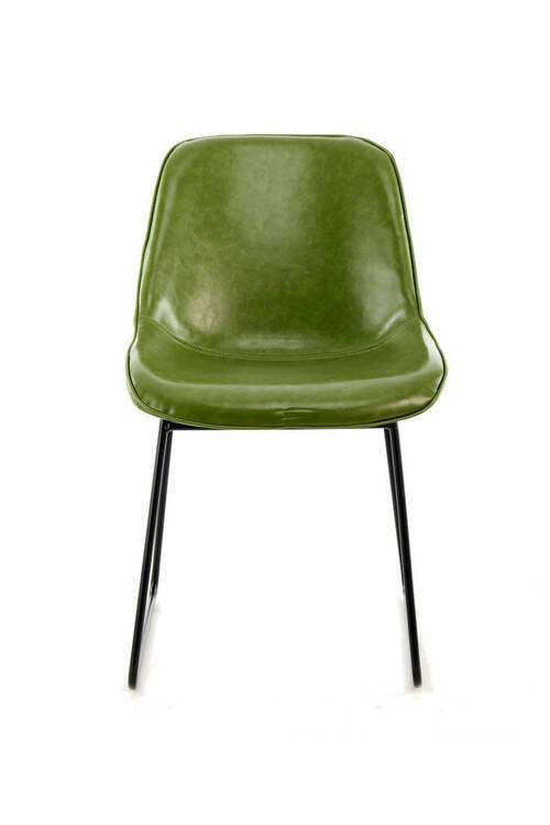 SADA ŽIDLÍ 2 kusy - zelená, Design, kov/kůže (49,5/81/64,5cm)