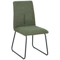 STUHL  in Eisen Leinenoptik Textil, Metall  - Schwarz/Grün, Design, Textil/Metall (48/90/63cm) - Xora