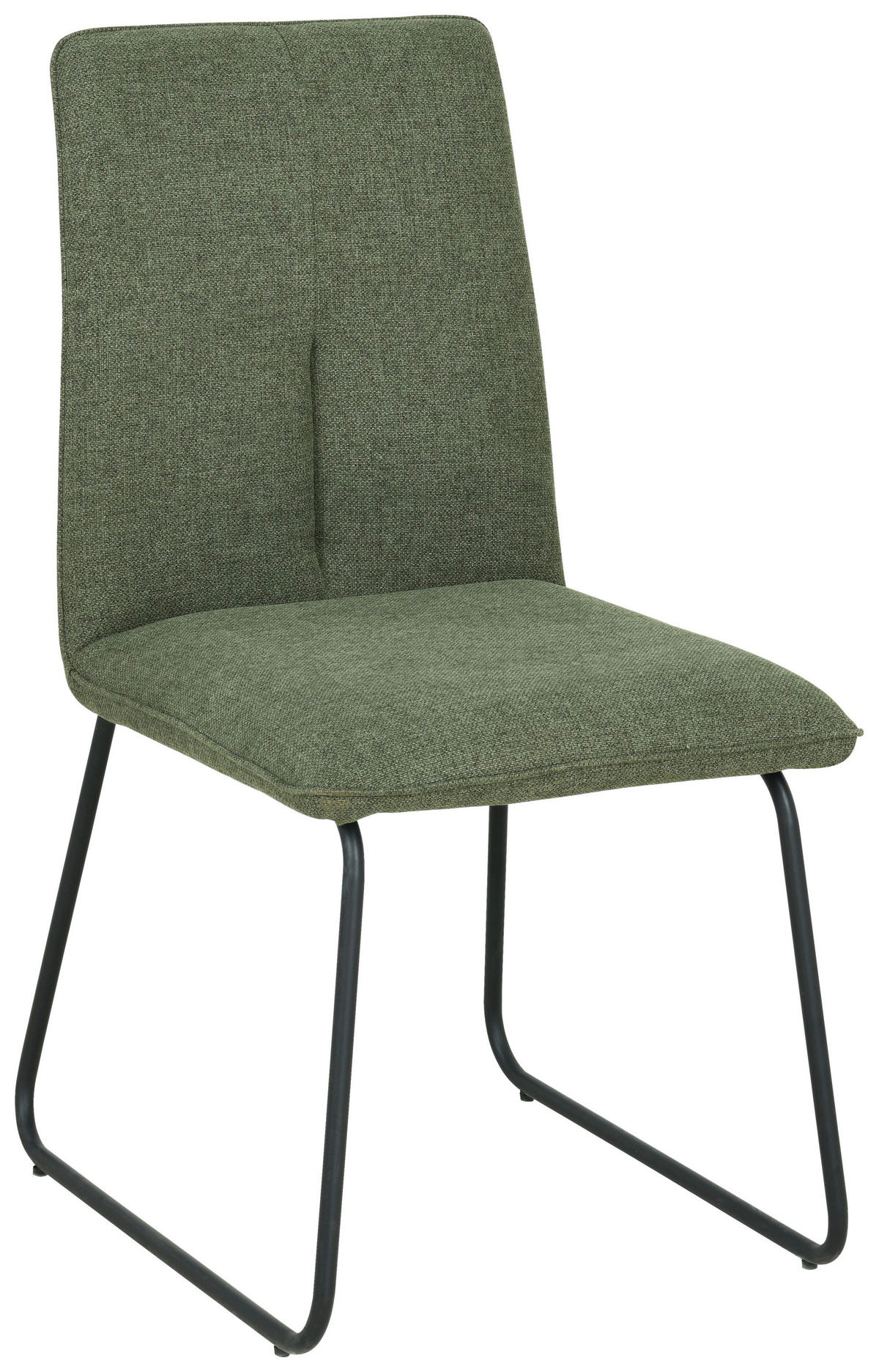 STUHL  in Eisen Leinenoptik Textil, Metall  - Schwarz/Grün, Design, Textil/Metall (48/90/63cm) - Xora