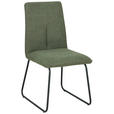 STUHL  Stoffauswahl Leinenoptik  - Schwarz/Grün, Design, Textil/Metall (48/90/63cm) - Xora