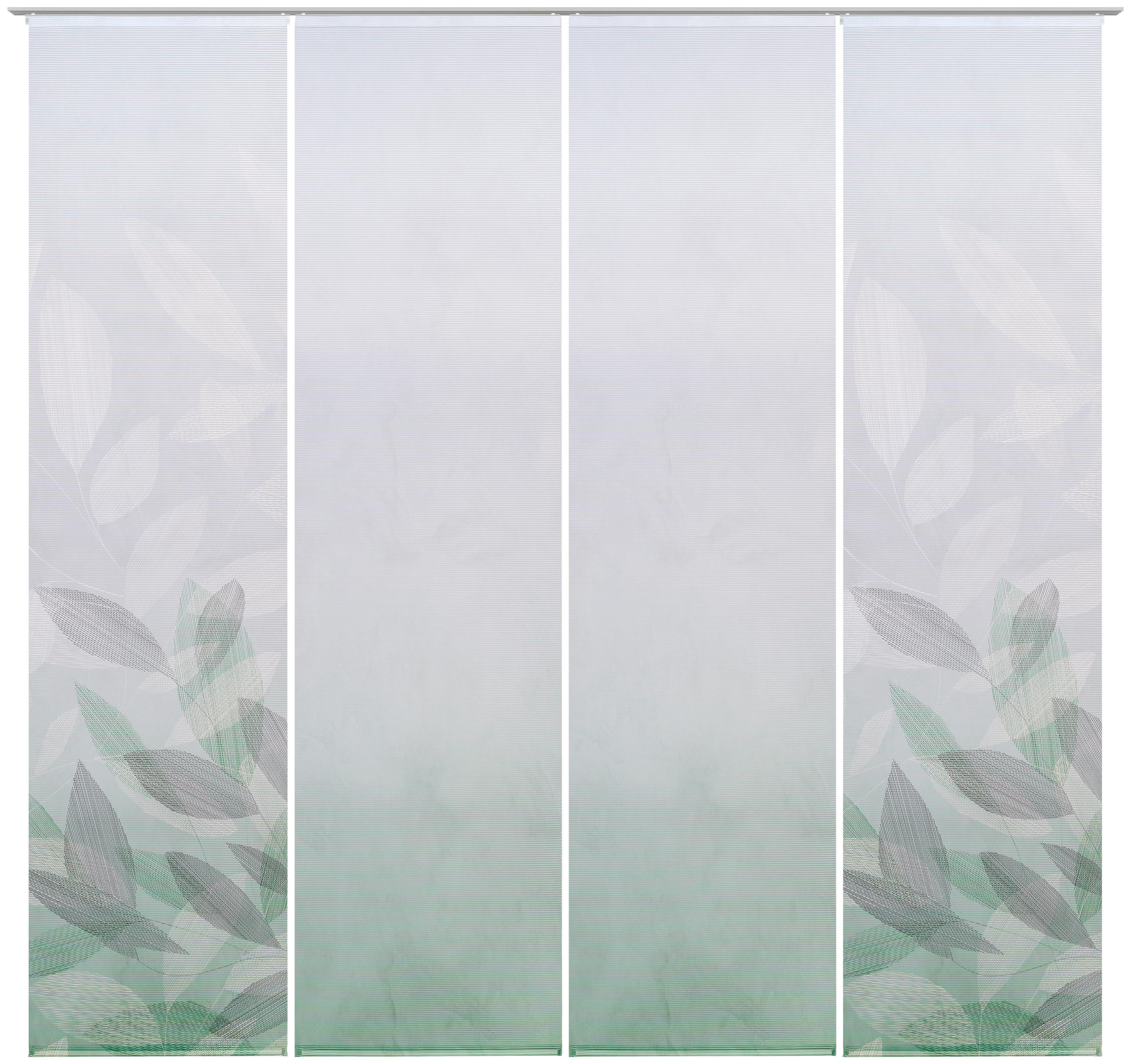 FLÄCHENVORHANG  4 Stück  halbtransparent   60/245 cm  - Grün, Natur, Textil (60/245cm) - Novel
