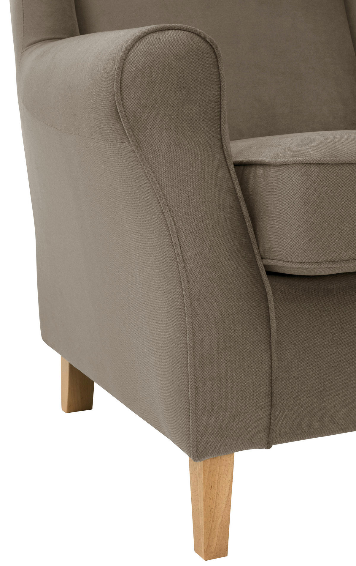 OHRENSESSEL Flachgewebe Hellbraun  - Hellbraun/Eichefarben, KONVENTIONELL, Holz/Textil (77/103/86cm) - Max Winzer