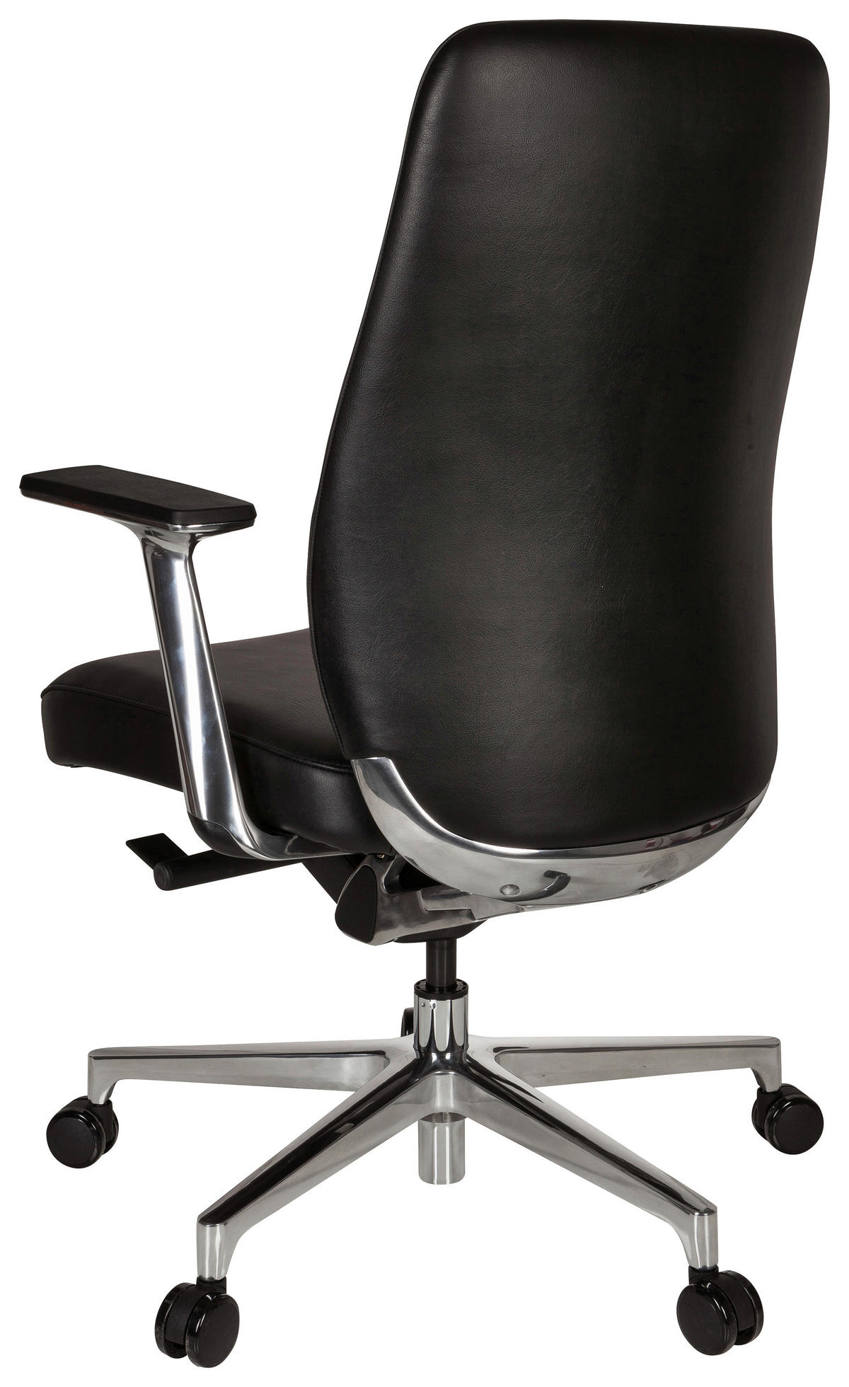 SNURRSTOL  i svart  - silver/svart, Basics, metall/läder (67/110/60cm) - MID.YOU