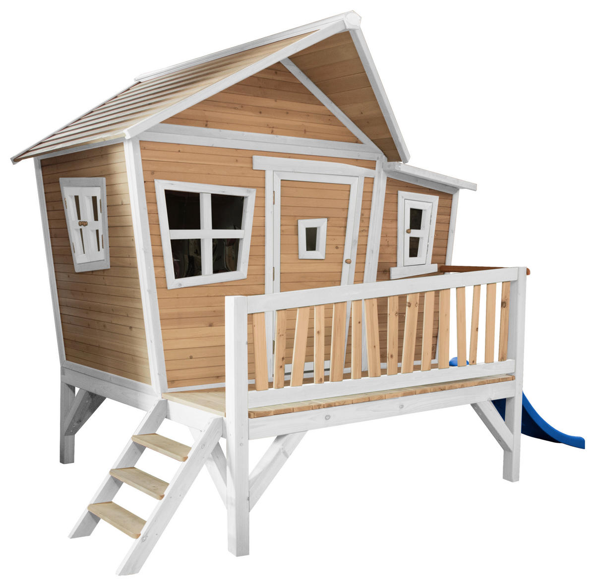 SPIELHAUS 123/12,8/152 cm  - Blau/Weiss, Konventionell, Holz/Kunststoff (123/12,8/152cm)