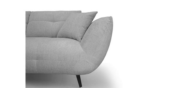 ECKSOFA Grau Chenille Armlehnenkissen, Rücken echt, Sitztiefenverstellung  - Schwarz/Grau, KONVENTIONELL, Textil/Metall (215/313cm) - Hom`in