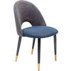 STUHL Webstoff Blau, Schwarz, Goldfarben  - Blau/Goldfarben, Design, Textil/Metall (49/84/54cm) - Kare-Design