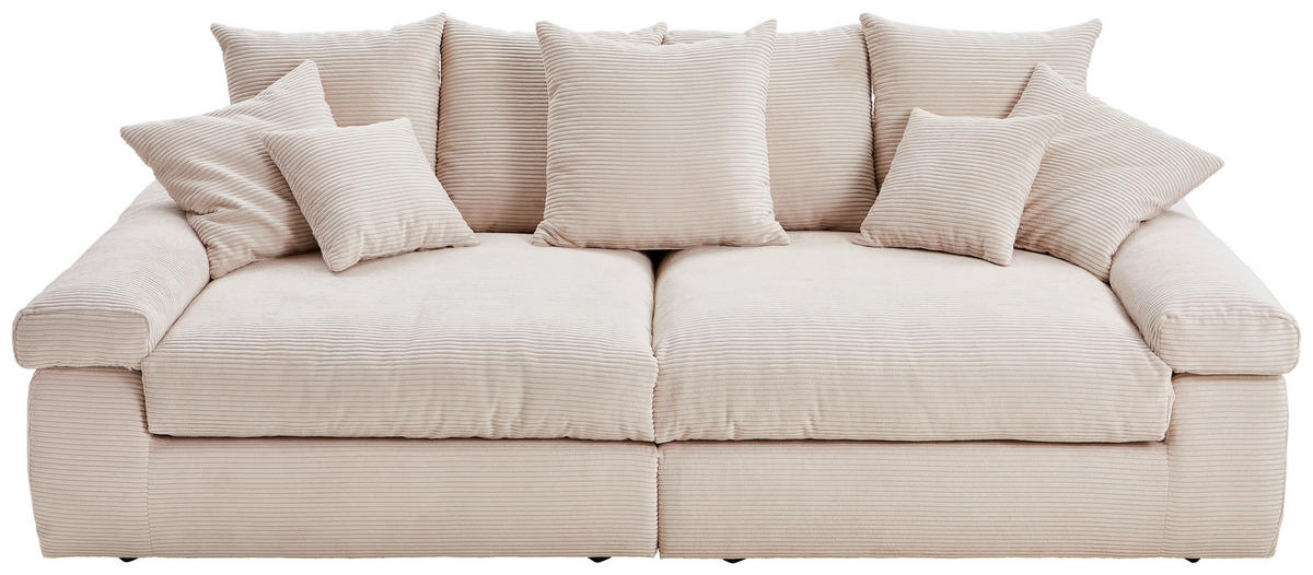VELIKA SOFA prirodna boja  - prirodna boja/crna, Dizajnerski, tekstil/plastika (260/90/140cm) - Ambia Home
