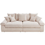 BIGSOFA in Cord Naturfarben  - Schwarz/Naturfarben, Design, Kunststoff/Textil (260/90/140cm) - Ambia Home