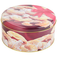 KEKSZESDOBOZ  2,9 l  - sárga/piros, Basics, fém (19,7/9,6cm) - X-Mas