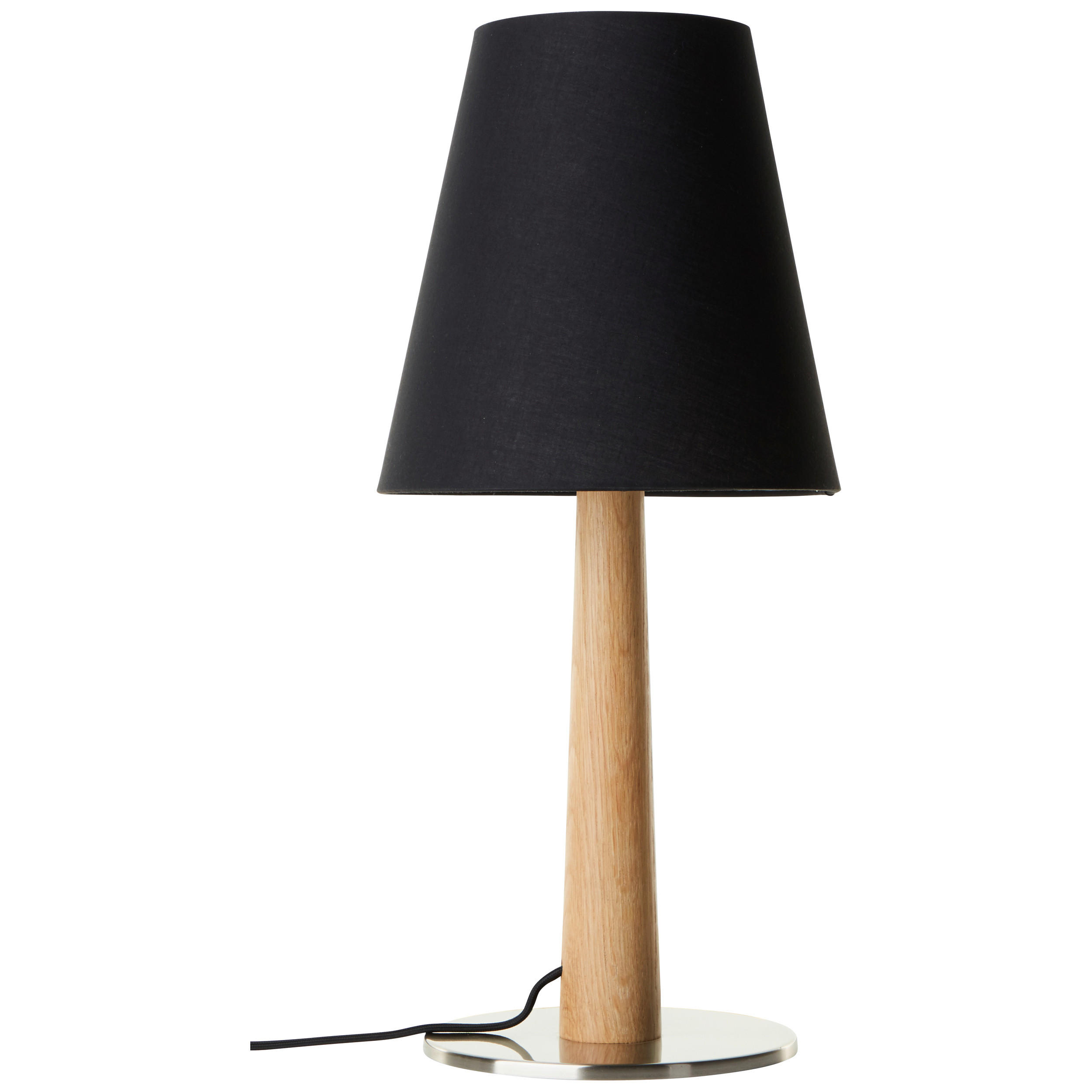 TISCHLEUCHTE Timber 25/55 cm  - Eiche Bianco/Schwarz, Natur, Holz/Textil (25/55cm)