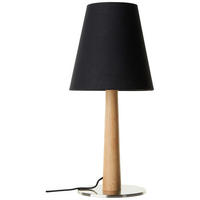 TISCHLEUCHTE Timber 25/55 cm  - Eiche Bianco/Schwarz, Natur, Holz/Textil (25/55cm)