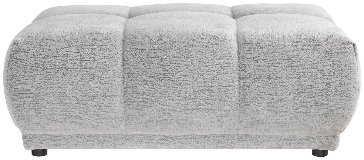 ECKSOFA Chenille Silberfarben  - Silberfarben/Schwarz, Modern, Kunststoff/Textil (203/254cm) - Livetastic