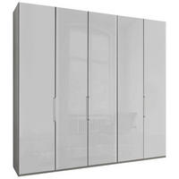 FALTTÜRENSCHRANK in Grau, Weiss  - Chromfarben/Weiss, Konventionell, Glas/Holzwerkstoff (250/216/58cm) - Dieter Knoll
