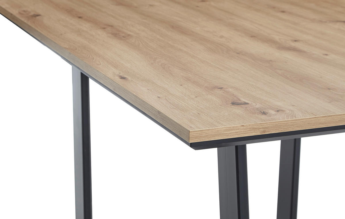 ESSTISCH rechteckig Schwarz, Eiche Artisan  - Schwarz/Eiche Artisan, MODERN, Holzwerkstoff/Metall (138/90/76cm) - Cantus