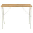 SCHREIBTISCH 100/60/75 cm Weiß, Eiche Artisan  - Weiß/Eiche Artisan, Design, Holzwerkstoff/Metall (100/60/75cm) - Carryhome
