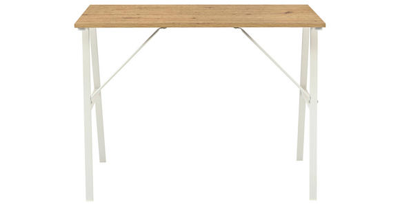 SCHREIBTISCH 100/60/75 cm Weiß, Eiche Artisan  - Weiß/Eiche Artisan, Design, Holzwerkstoff/Metall (100/60/75cm) - Carryhome