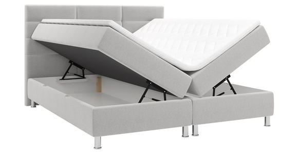 BOXBETT 180/200 cm  in Greige  - Chromfarben/Greige, KONVENTIONELL, Textil/Metall (180/200cm) - Carryhome