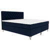 BOXSPRINGBETT 180/200 cm  in Dunkelblau  - Chromfarben/Dunkelblau, KONVENTIONELL, Textil/Metall (180/200cm) - Boxxx