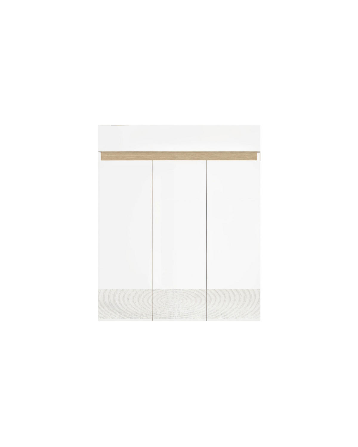 SCHUHSCHRANK Eichefarben, Weiß Hochglanz  - Eichefarben/Weiß Hochglanz, Design, Holzwerkstoff (94/114/35cm) - MID.YOU