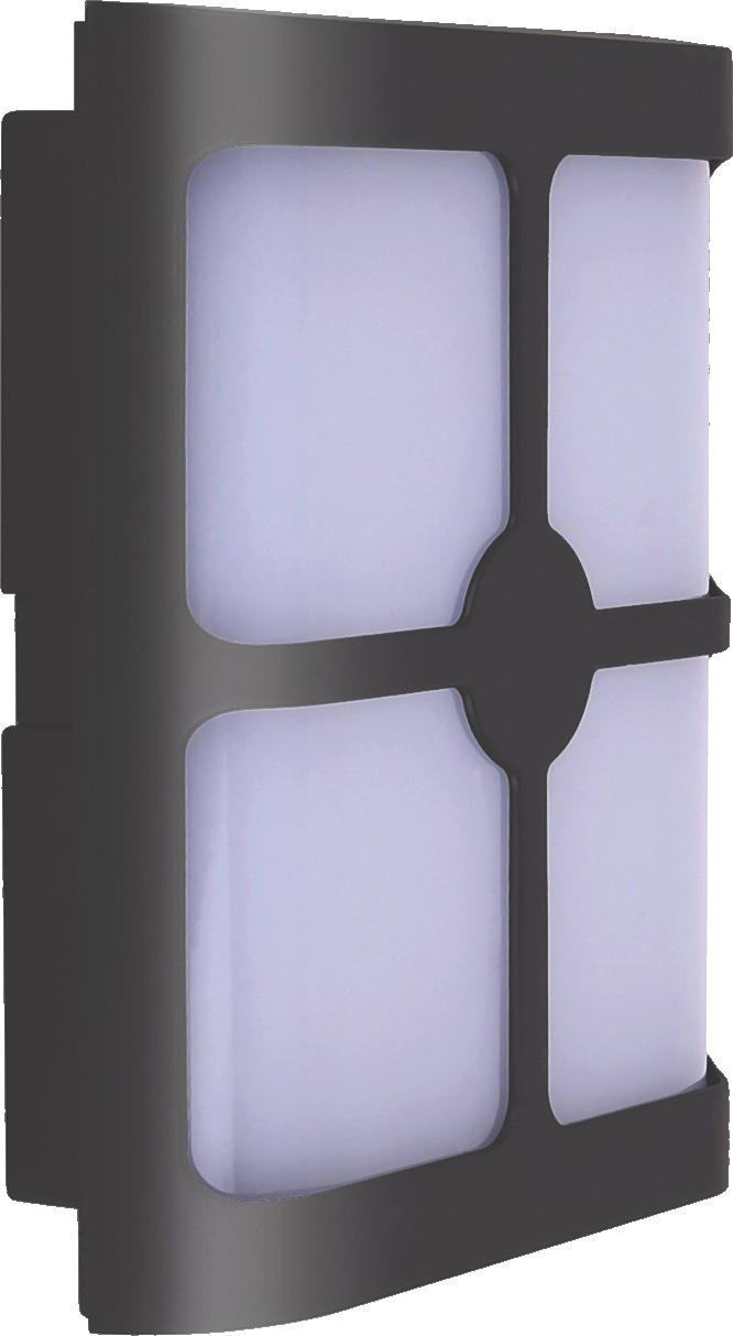 KÜLTÉRI FALILÁMPA - sötétszürke/fehér, Basics, műanyag (20/10,5/6cm)