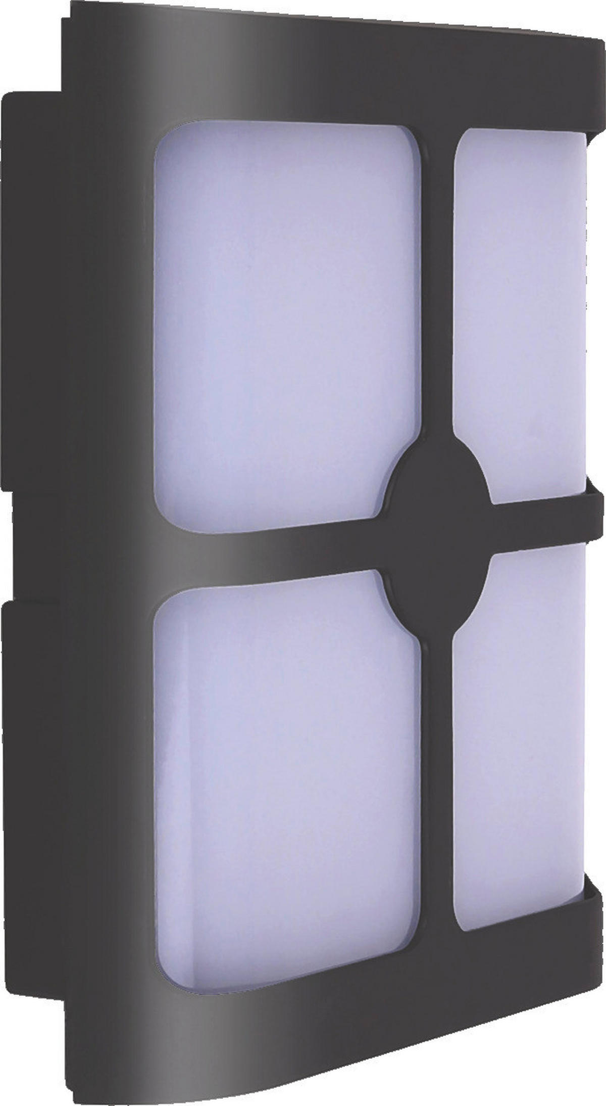 KÜLTÉRI FALILÁMPA - sötétszürke/fehér, Basics, műanyag (20/10,5/6cm)