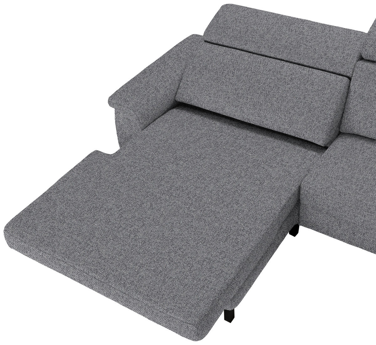 ECKSOFA in Flachgewebe Grau  - Schwarz/Grau, Konventionell, Textil/Metall (182/304cm) - Pure Home Comfort