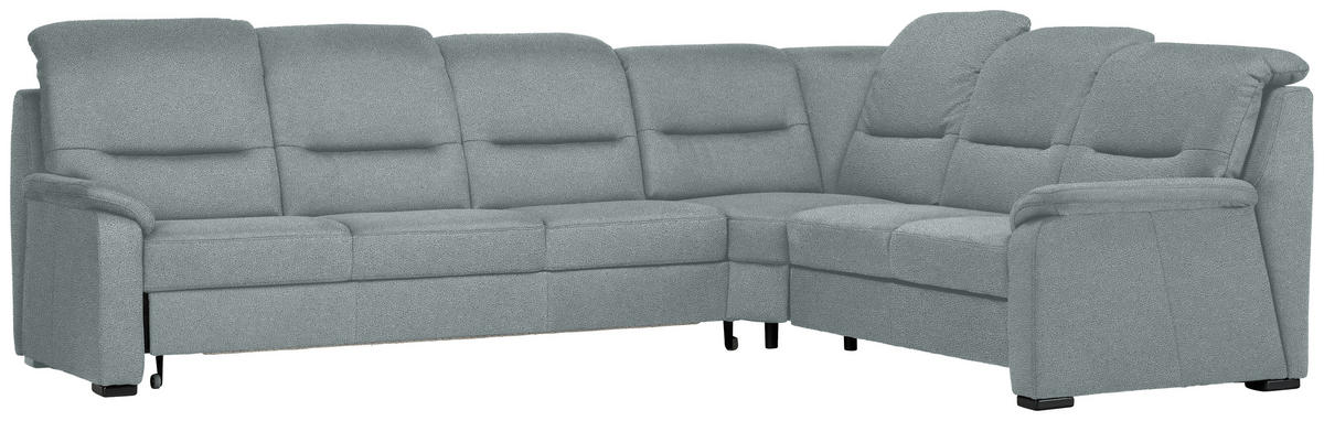 ECKSOFA in Mikrofaser Hellblau  - Schwarz/Hellblau, Konventionell, Holz/Textil (303/245cm) - Beldomo Comfort