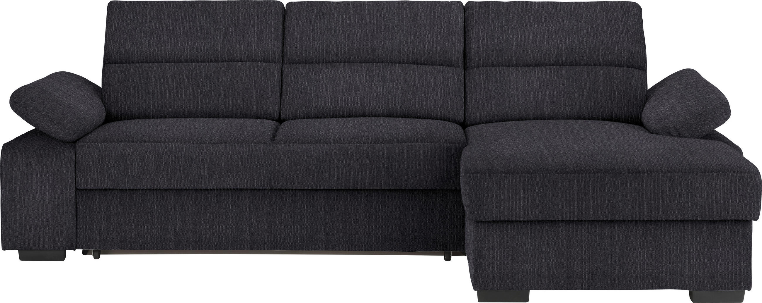 ECKSOFA in Webstoff Anthrazit  258/166 cm  - Dunkelbraun/Anthrazit, KONVENTIONELL, Kunststoff/Textil (258/166cm) - Cantus