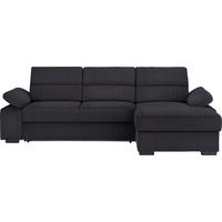 ECKSOFA Anthrazit Webstoff  - Dunkelbraun/Anthrazit, KONVENTIONELL, Kunststoff/Textil (258/166cm) - Cantus