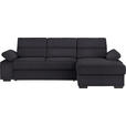 ECKSOFA in Webstoff Anthrazit  258/166 cm  - Dunkelbraun/Anthrazit, KONVENTIONELL, Kunststoff/Textil (258/166cm) - Cantus